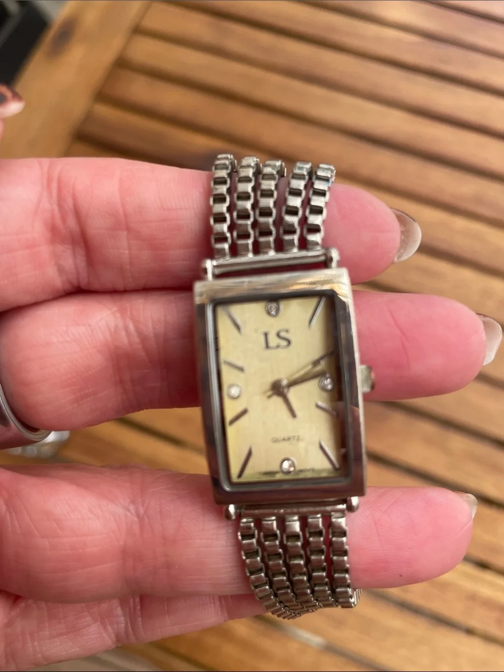 Timex Silver-Tone Women's Bracelet Watch with Blue Mother-of-Pearl Dial